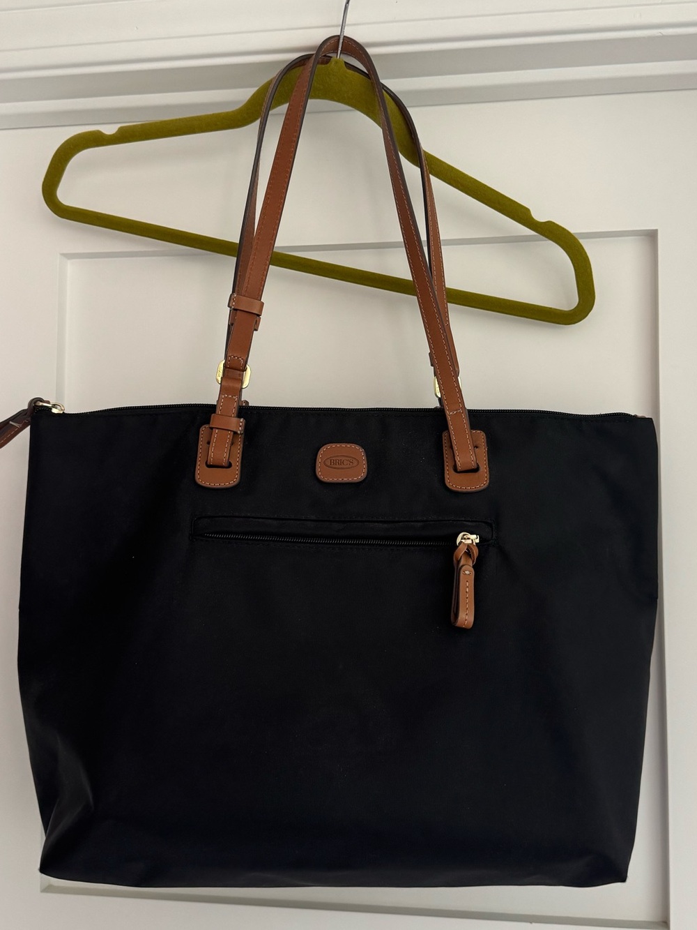 Bric's X-bag Large Shopper tote with detachable pouch and strap, black.